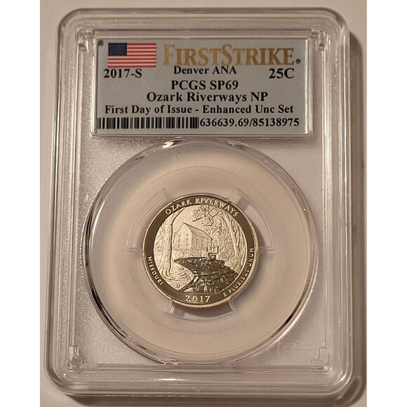2017 S Ozark Riverways NP Quarter Enhanced SP69 PCGS FDI/FS Denver ANA - Picture 1 of 2